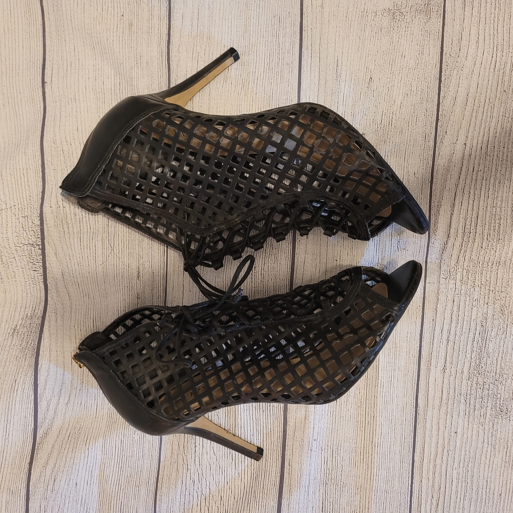 Nine West Black Peep-Toe Heels